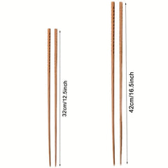 Extra Long Wooden Chopsticks Polished Beech Wood Anti-slip Kitchen Cooking Tools