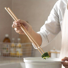 Extra Long Wooden Chopsticks Polished Beech Wood Anti-slip Kitchen Cooking Tools