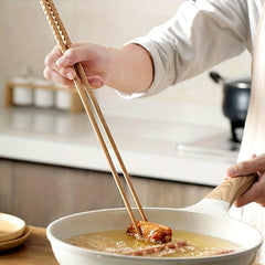 Extra Long Wooden Chopsticks Polished Beech Wood Anti-slip Kitchen Cooking Tools