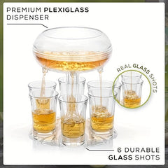 Shot Glass Dispenser And Glass Shot Cups Set for Home Bar Accessories