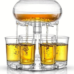 Shot Glass Dispenser And Glass Shot Cups Set for Home Bar Accessories
