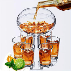 Shot Glass Dispenser And Glass Shot Cups Set for Home Bar Accessories