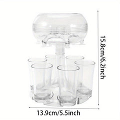 Shot Glass Dispenser And Glass Shot Cups Set for Home Bar Accessories