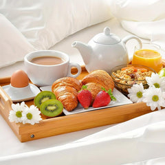 Bamboo Bed Tray For Eating Breakfast Foldable Serving Tray