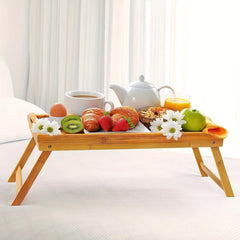 Bamboo Bed Tray For Eating Breakfast Foldable Serving Tray