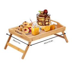 Bamboo Bed Tray For Eating Breakfast Foldable Serving Tray