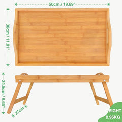 Bamboo Bed Tray For Eating Breakfast Foldable Serving Tray