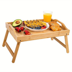 Bamboo Bed Tray For Eating Breakfast Foldable Serving Tray