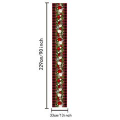 Christmas Table Runner Red Plaid Print Polyester Festive Holiday Decoration
