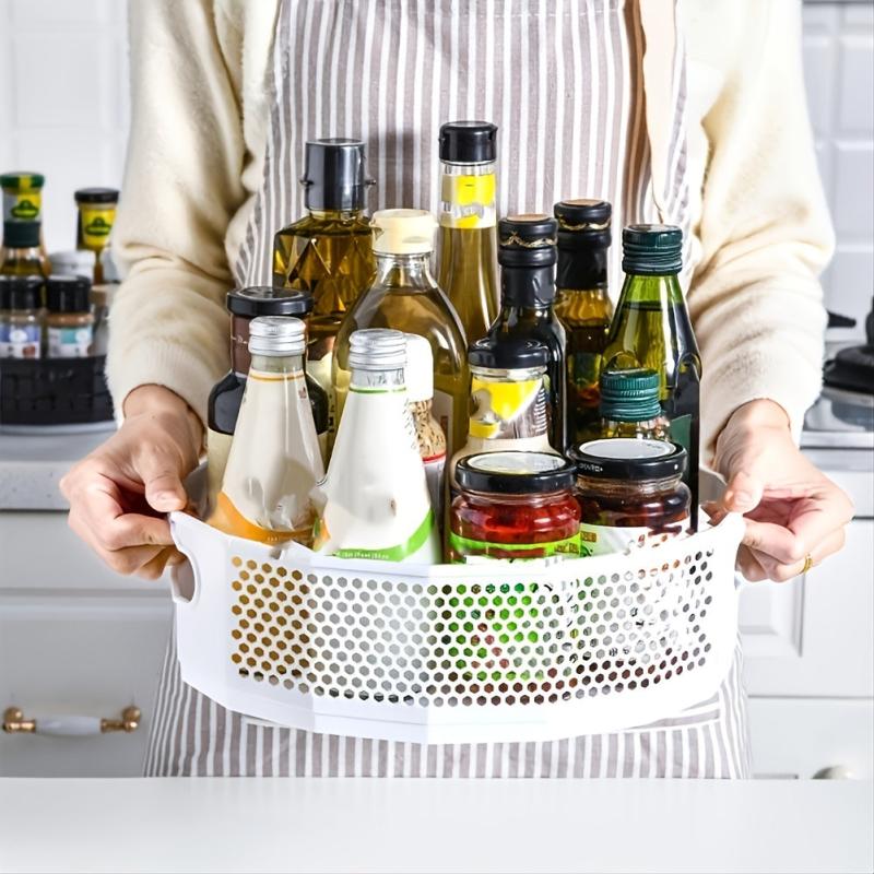 Rotating Kitchen Spice Rack Seasoning Bottle Tray Organizer