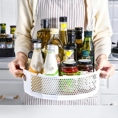 Rotating Kitchen Spice Rack Seasoning Bottle Tray Organizer