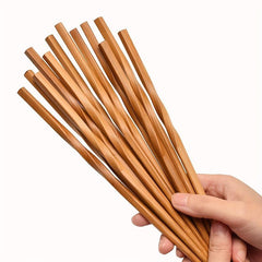 5 Pairs Bamboo Chopsticks Set 9.4in Chinese Style Carbonized Pointed Tab
