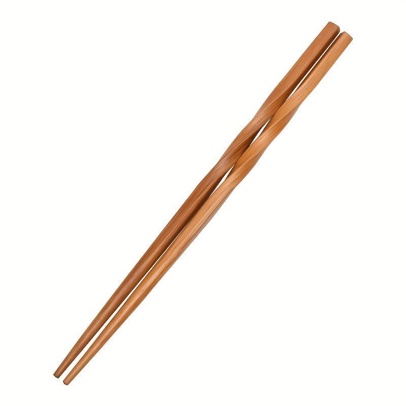 5 Pairs Bamboo Chopsticks Set 9.4in Chinese Style Carbonized Pointed Tab