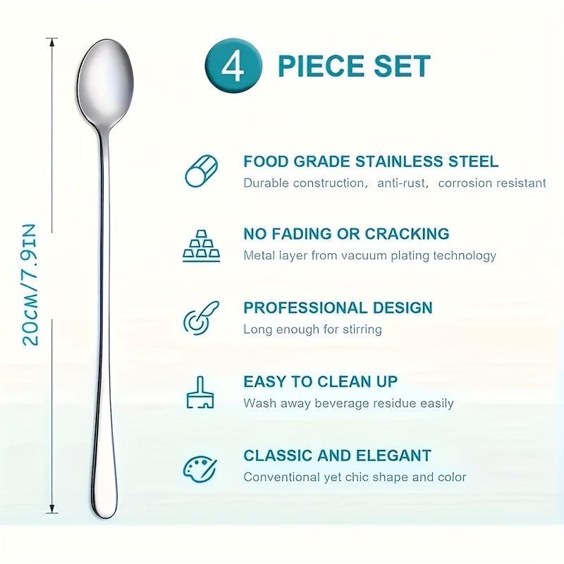 Long Handle Spoon Coffee Stirrers Ice Tea Spoon 18 10 Stainless Steel