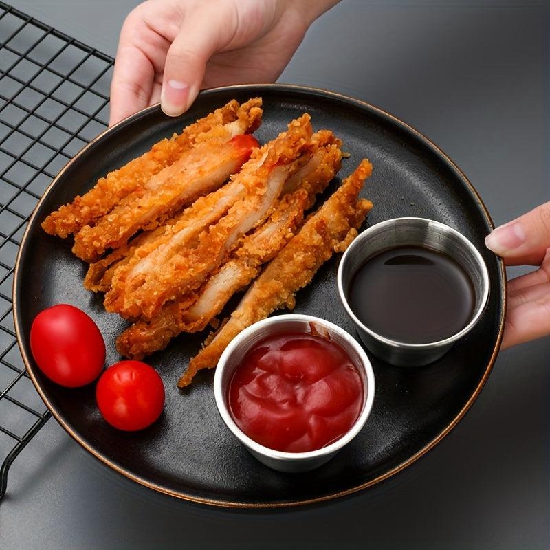 4pcs Stainless Steel Sauce Cup for Sushi & Steak