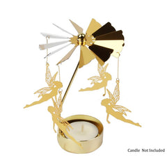 Golden Carousel Candle Spinner Tea Light Holder Christmas Party Decor