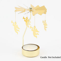 Golden Carousel Candle Spinner Tea Light Holder Christmas Party Decor