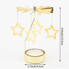 Golden Carousel Candle Spinner Tea Light Holder Christmas Party Decor