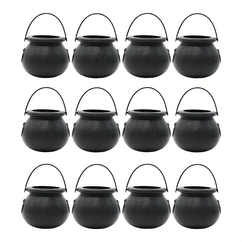 12pcs Mini Witch Cauldron Halloween Candy Buckets for Party Favors