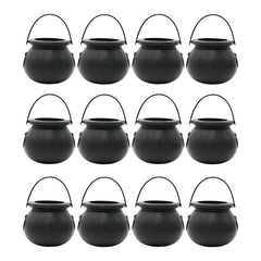 12pcs Mini Witch Cauldron Halloween Candy Buckets for Party Favors