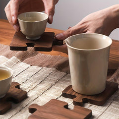 Vintage Walnut Trivet Mat Wooden Coaster for Drinks Beer Coffee Tabletop Protect