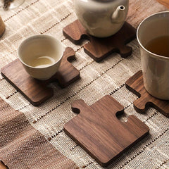 Vintage Walnut Trivet Mat Wooden Coaster for Drinks Beer Coffee Tabletop Protect