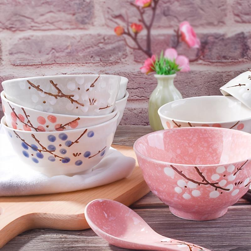 4pcs Ceramic Cereal Bowls Rice Bowls Soup Bowls Ceramic Dessert Bowls