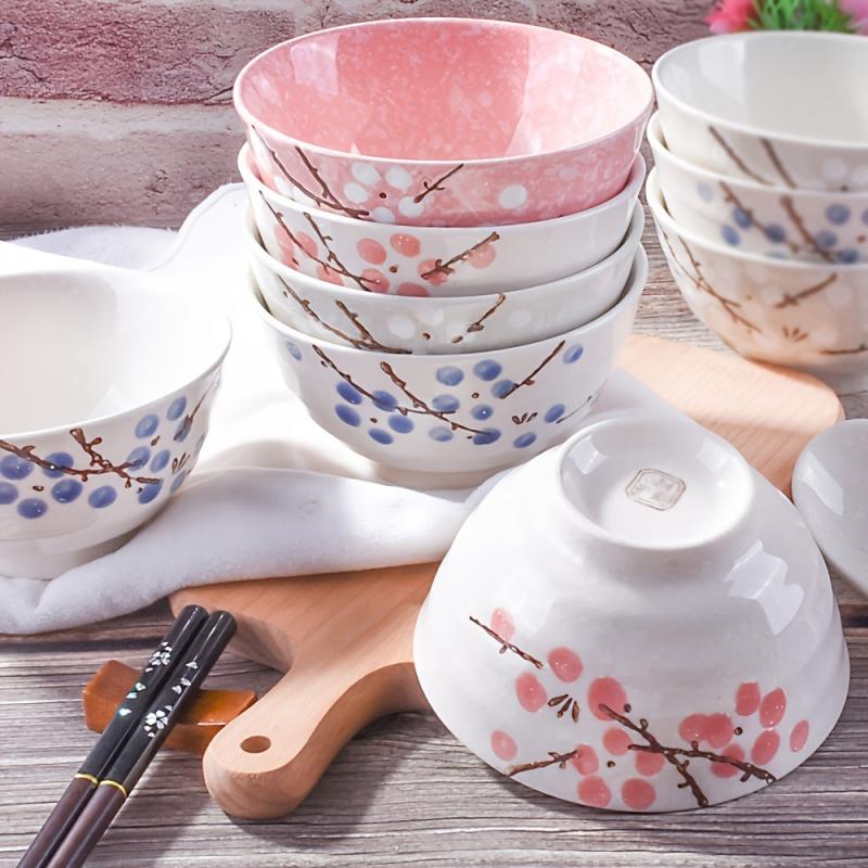 4pcs Ceramic Cereal Bowls Rice Bowls Soup Bowls Ceramic Dessert Bowls