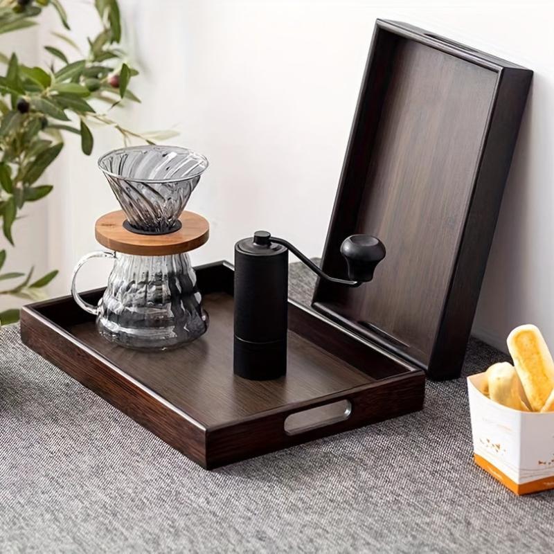 Wooden Cup Tray Decorative Fruit Snack Bread Dessert Kitchen Supplies