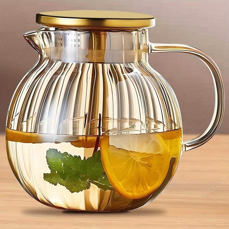 Glass Tea Kettle 44oz 1300ml Borosilicate Glass Teapot With Infuser And Lid
