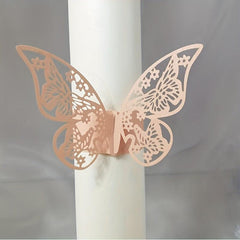 50pcs 3D Butterfly Napkin Rings Holder for Table Decorations