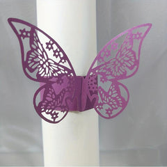 50pcs 3D Butterfly Napkin Rings Holder for Table Decorations
