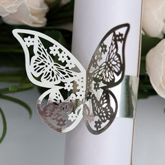 50pcs 3D Butterfly Napkin Rings Holder for Table Decorations