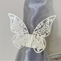 50pcs 3D Butterfly Napkin Rings Holder for Table Decorations