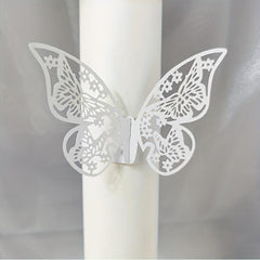 50pcs 3D Butterfly Napkin Rings Holder for Table Decorations