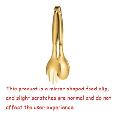 Stainless Steel Food Clip 3-In-1 Fork & Spoon Tong Kitchen BBQ Tong