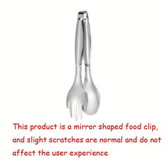 Stainless Steel Food Clip 3-In-1 Fork & Spoon Tong Kitchen BBQ Tong