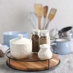 Turntable Organizer Spice Spinner Rotating Seasoning Rack Holder Storage Box
