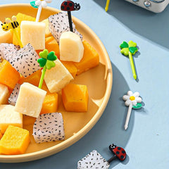 16pcs Cartoon Fruit Fork Small Fork Bento Box Decoration Toothpicks
