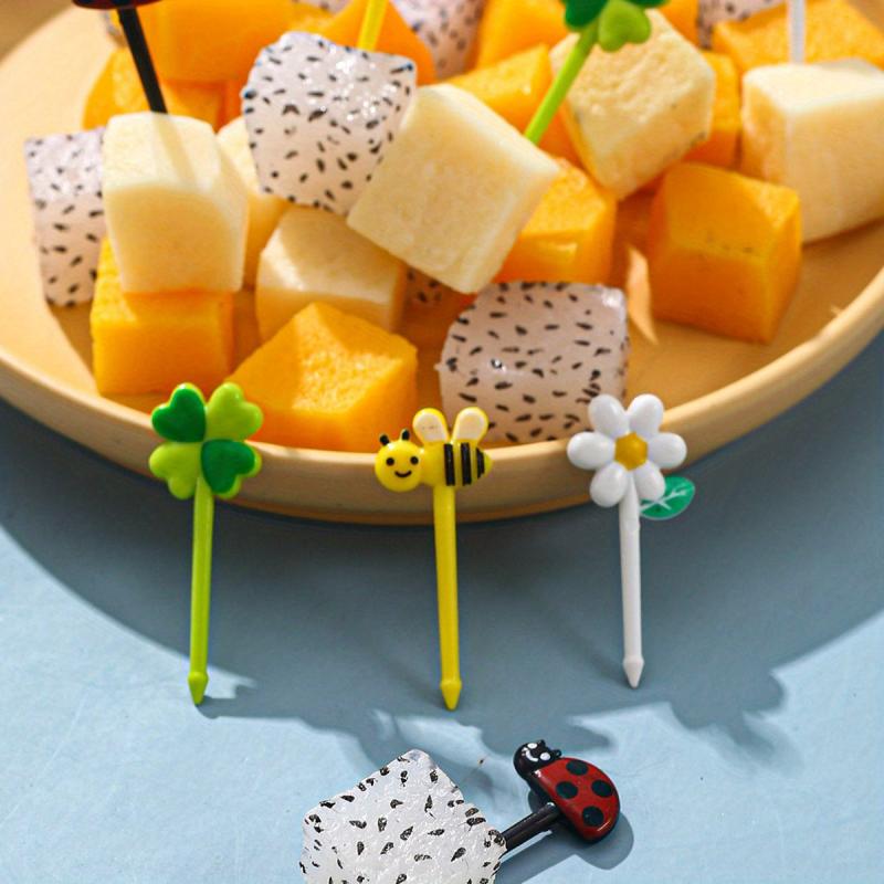 16pcs Cartoon Fruit Fork Small Fork Bento Box Decoration Toothpicks