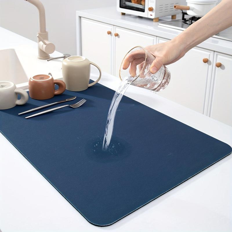 DEXI Coffee Bar Mat Spill proof Absorbent Hide Stain Non Slip Rubber Backed