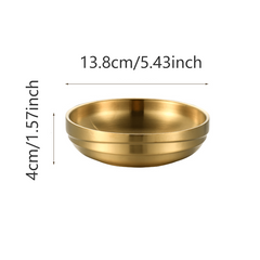 304 Stainless Steel Double Layered Soup Bowl for Dinner and Soup