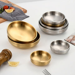 304 Stainless Steel Double Layered Soup Bowl for Dinner and Soup