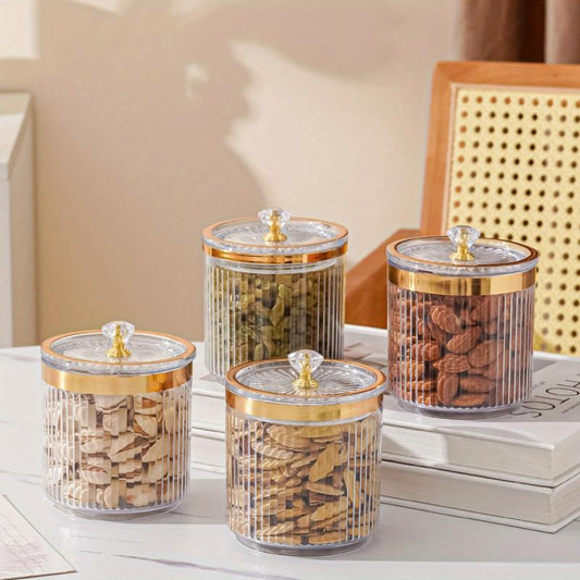 Acrylic Bead Decor Sugar Jar Candy Snack Jar Sealed Jar Golden Sugar Jar