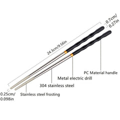 10Pairs Stainless Steel Reusable Anti skid Chopsticks