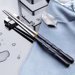 10Pairs Stainless Steel Reusable Anti skid Chopsticks