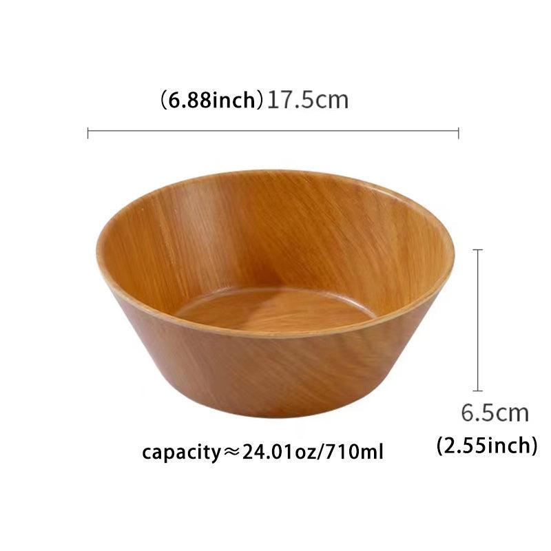 Japanese Style Wood Grain Plastic Tableware Set - Durable and Easy to Clean