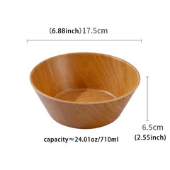 Japanese Style Wood Grain Plastic Tableware Set - Durable and Easy to Clean