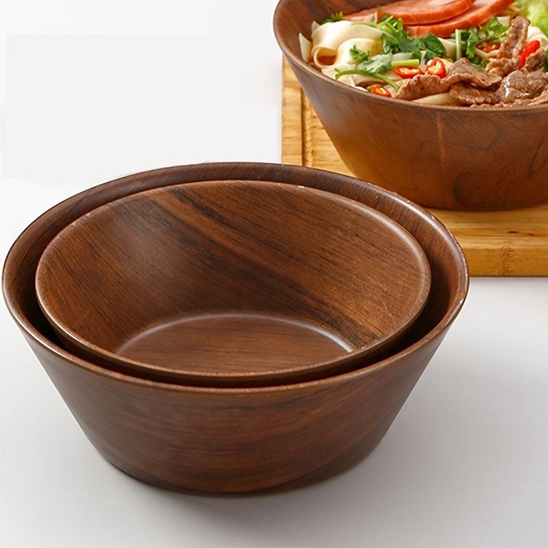 Japanese Style Wood Grain Plastic Tableware Set - Durable and Easy to Clean