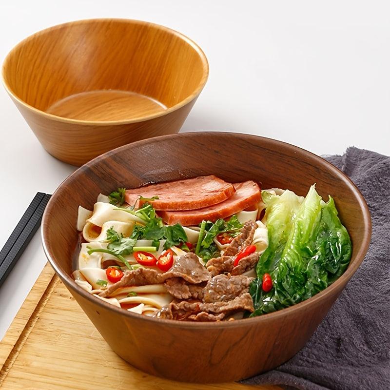 Japanese Style Wood Grain Plastic Tableware Set - Durable and Easy to Clean